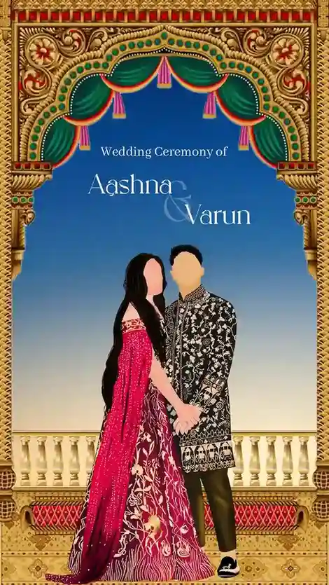 Wedding Invitation Video with Royal Palace Arch Theme