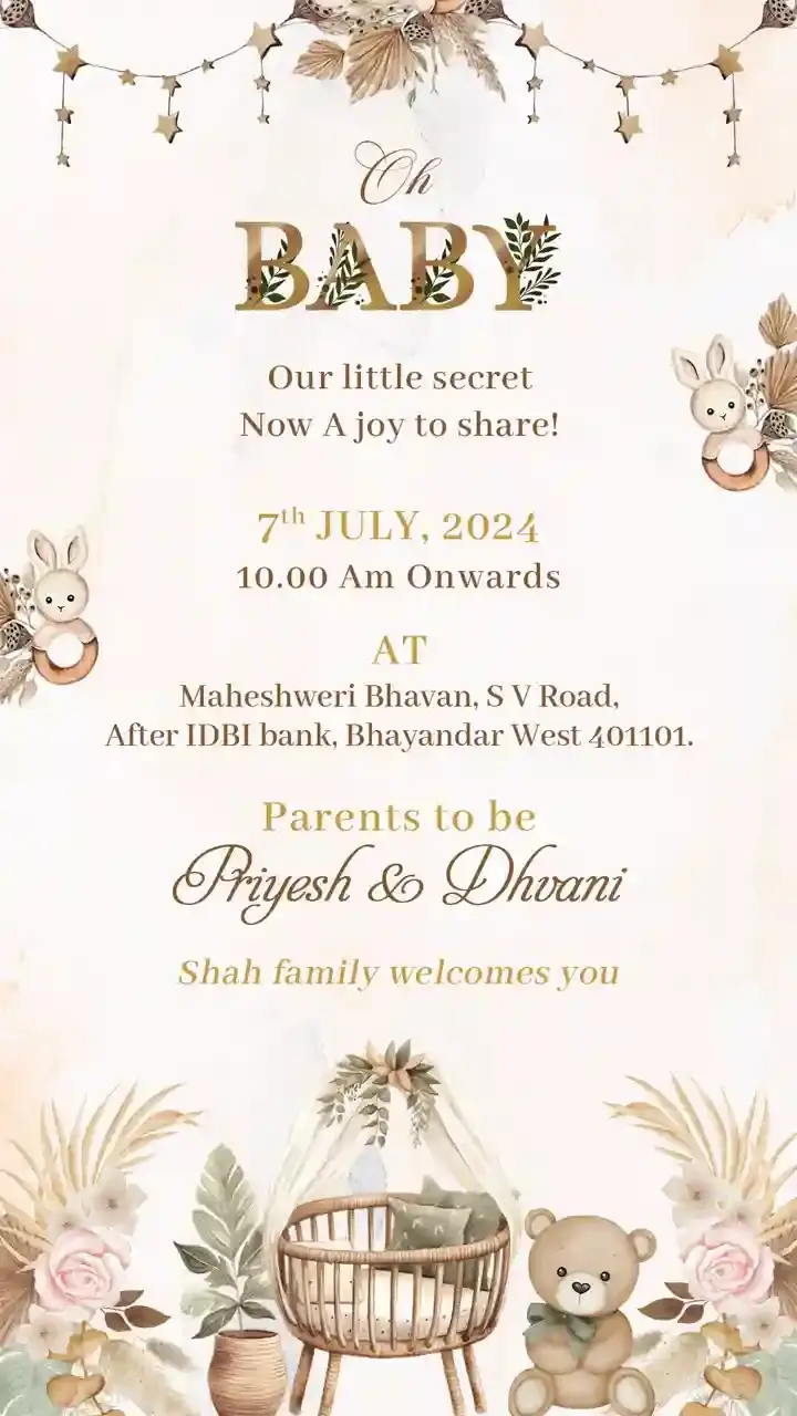 Modern Short Baby Shower Invitation Video in English HD