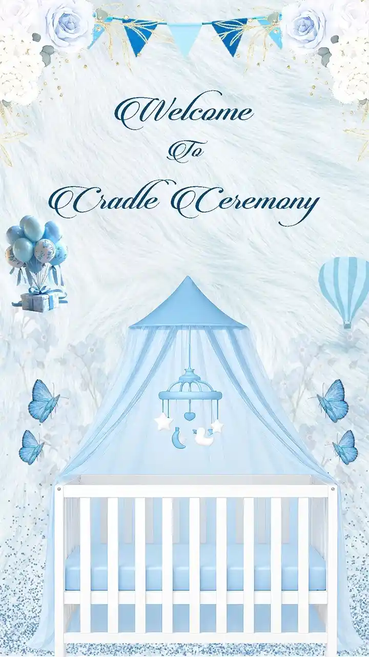 Baby Cradle Ceremony Invitation Video Premium Templates