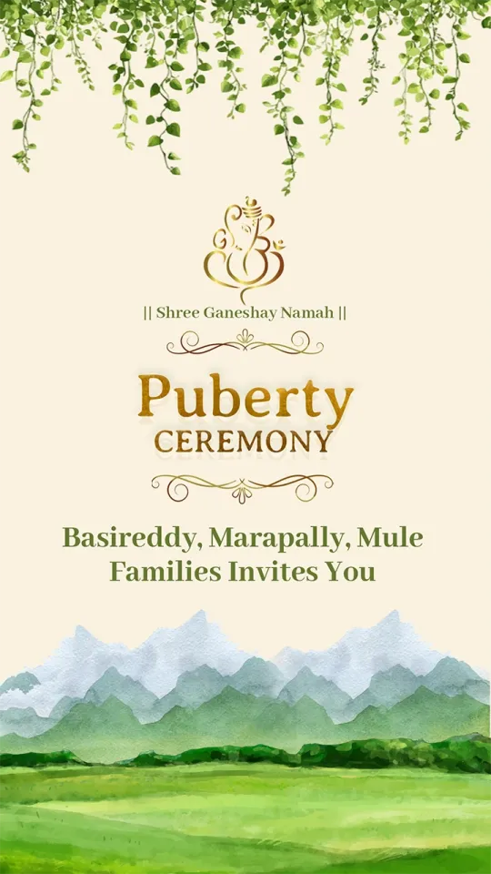 Custom Puberty Ceremony Invitation Video Templates