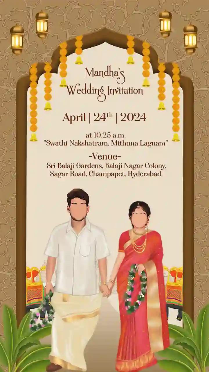 Wedding Invitation Video South Indian Temple Theme