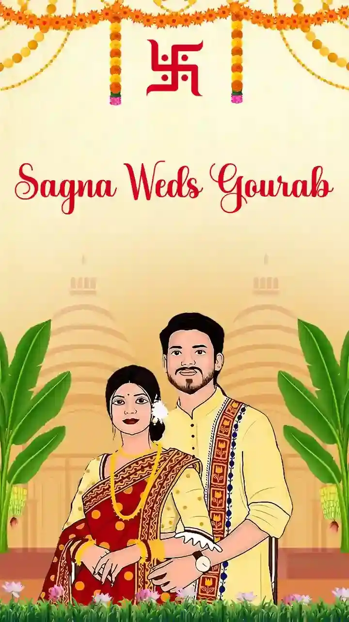 Custom Bengali Wedding Caricature Invitation Video Online
