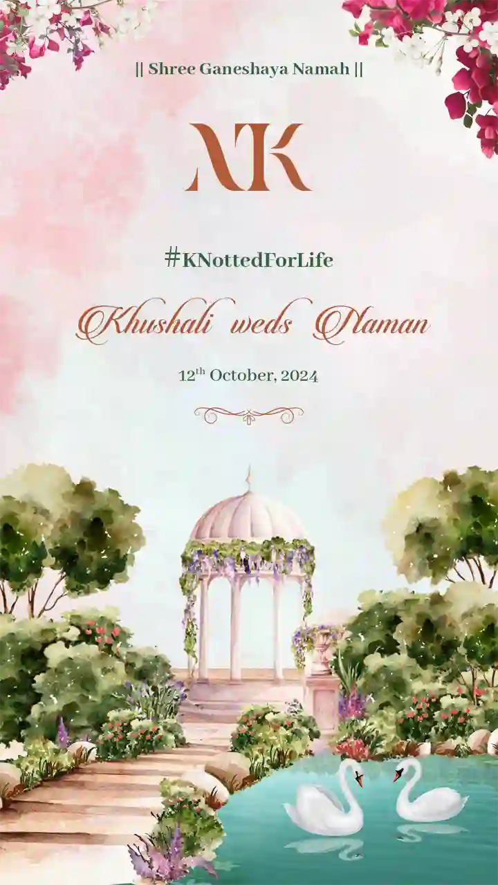Indian Wedding Invitation Video with Floral Garden Theme
