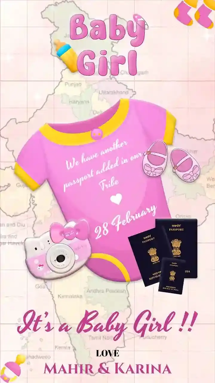 Baby Announcement Invitation Video with Cute Designs