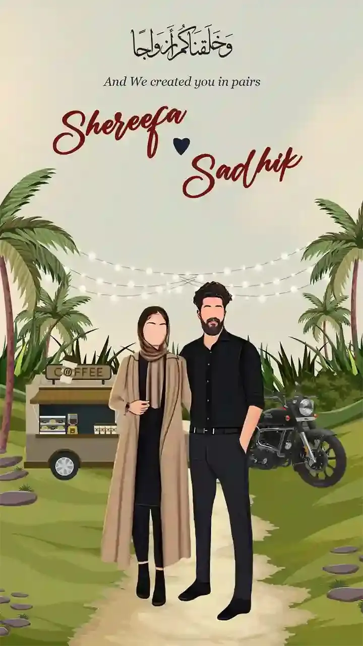 Customized Nikah Ceremony Caricature Invitation Video Design