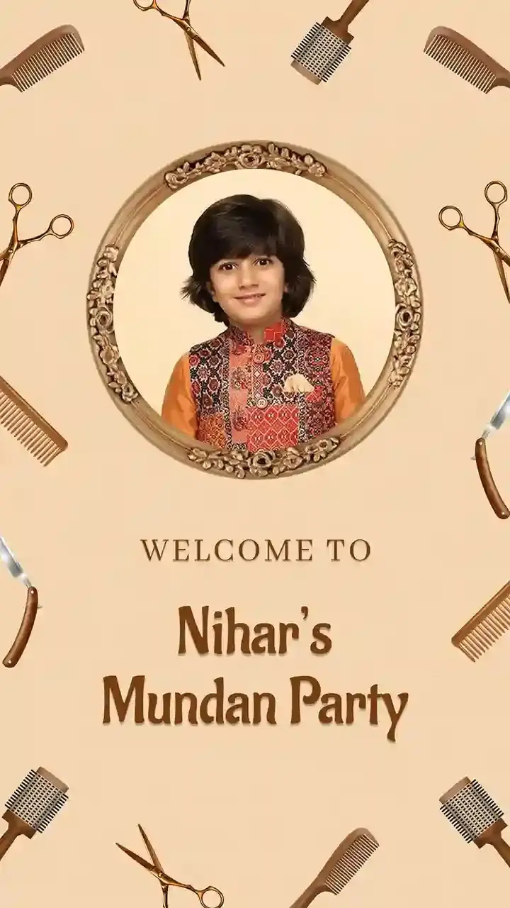 Mundan Ceremony Caricature Invitation Video for Baby Event