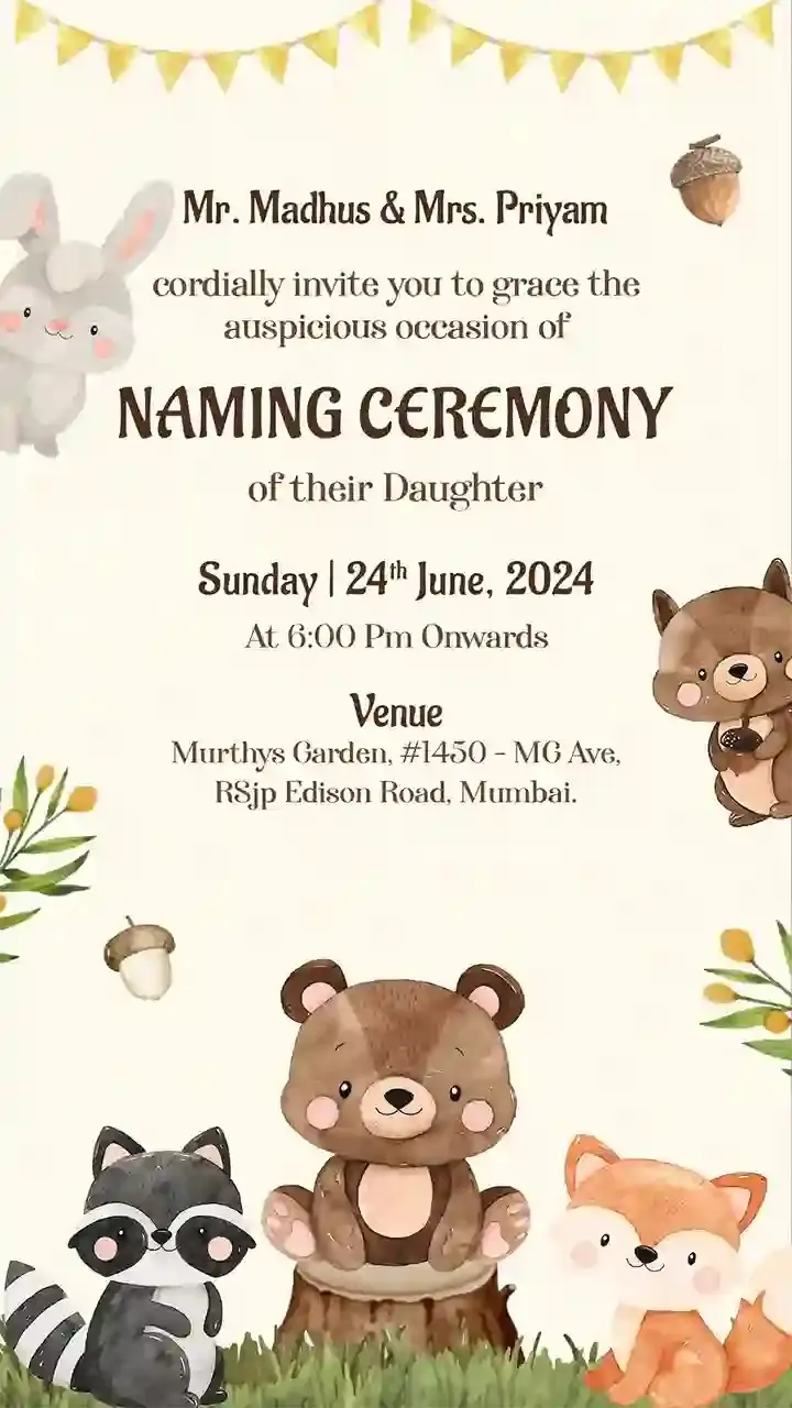 Baby Naming Ceremony Invitation Video HD and Editable Designs