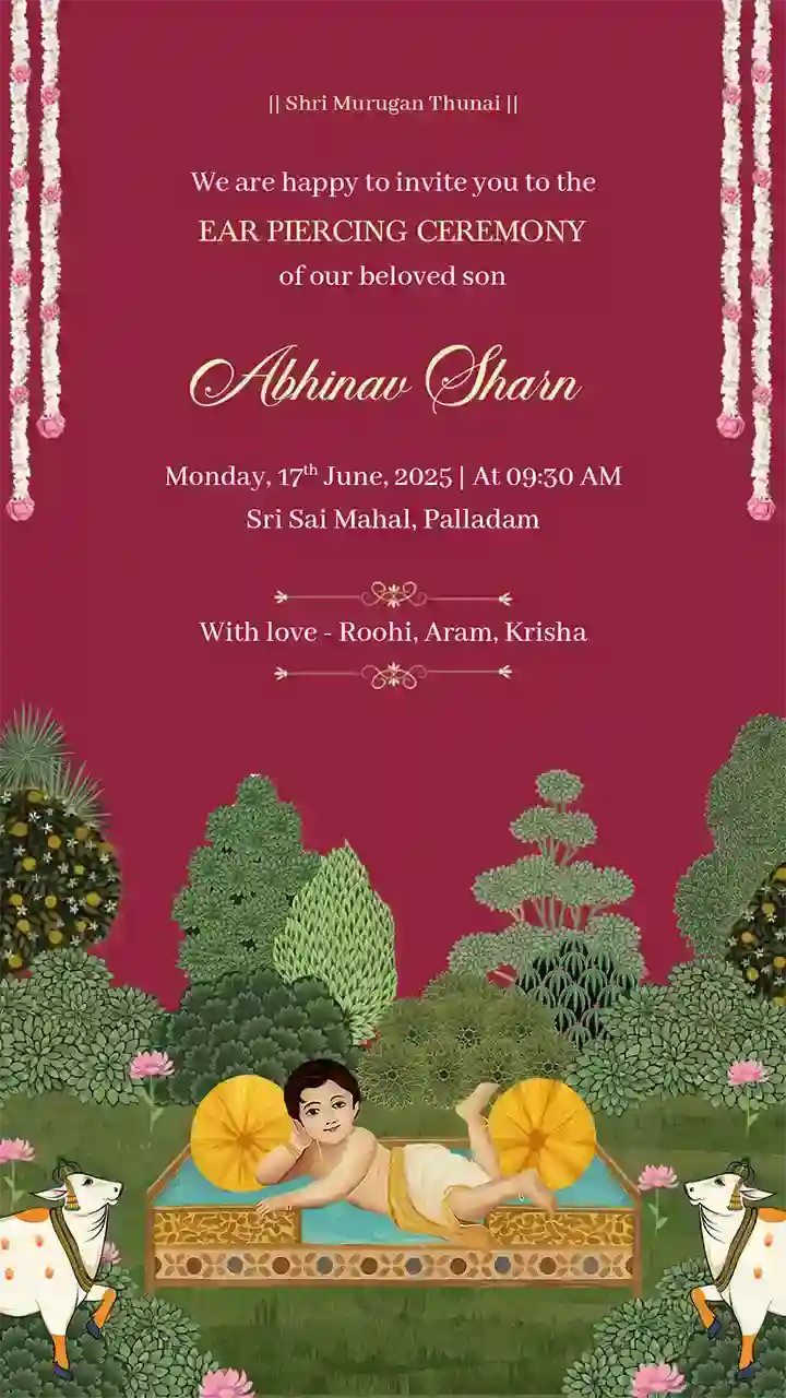 Creative Ear Piercing Ceremony Invitation Video High Quality