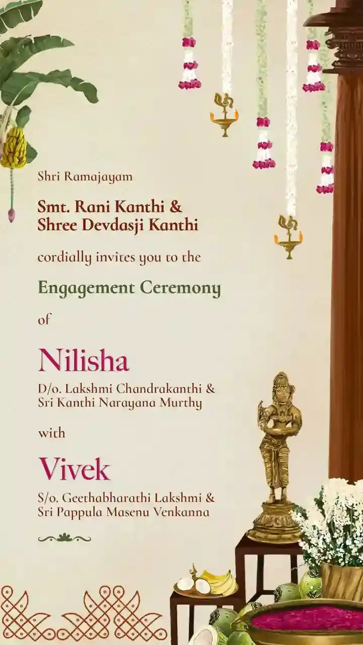 Beautiful Engagement Ceremony Invitation Video Templates