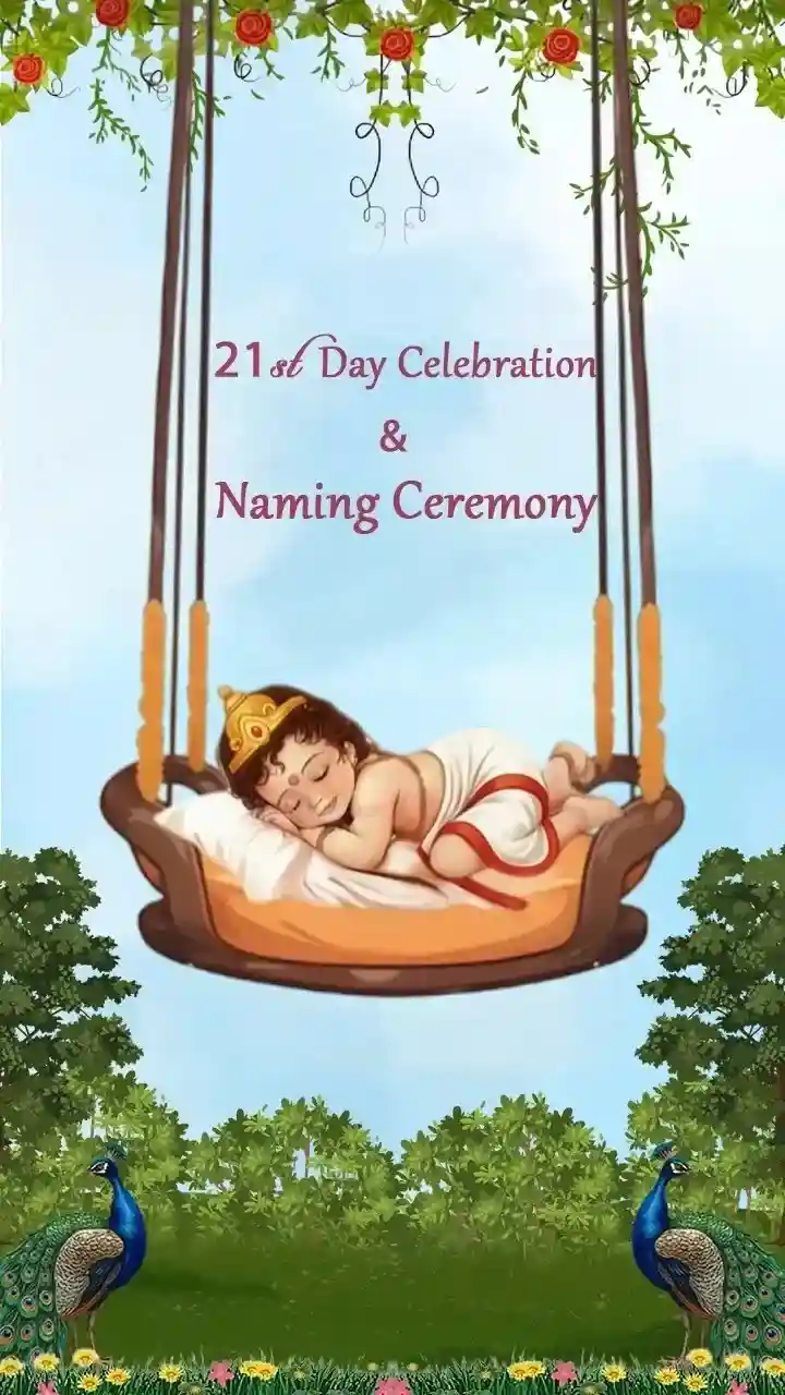 Customize 21st Day Naming Ceremony Invitation Video