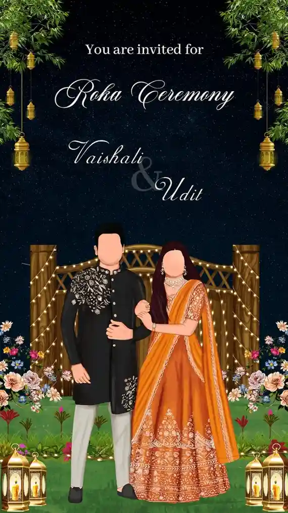 Roka Ceremony Invitation Video Online with Editable Designs