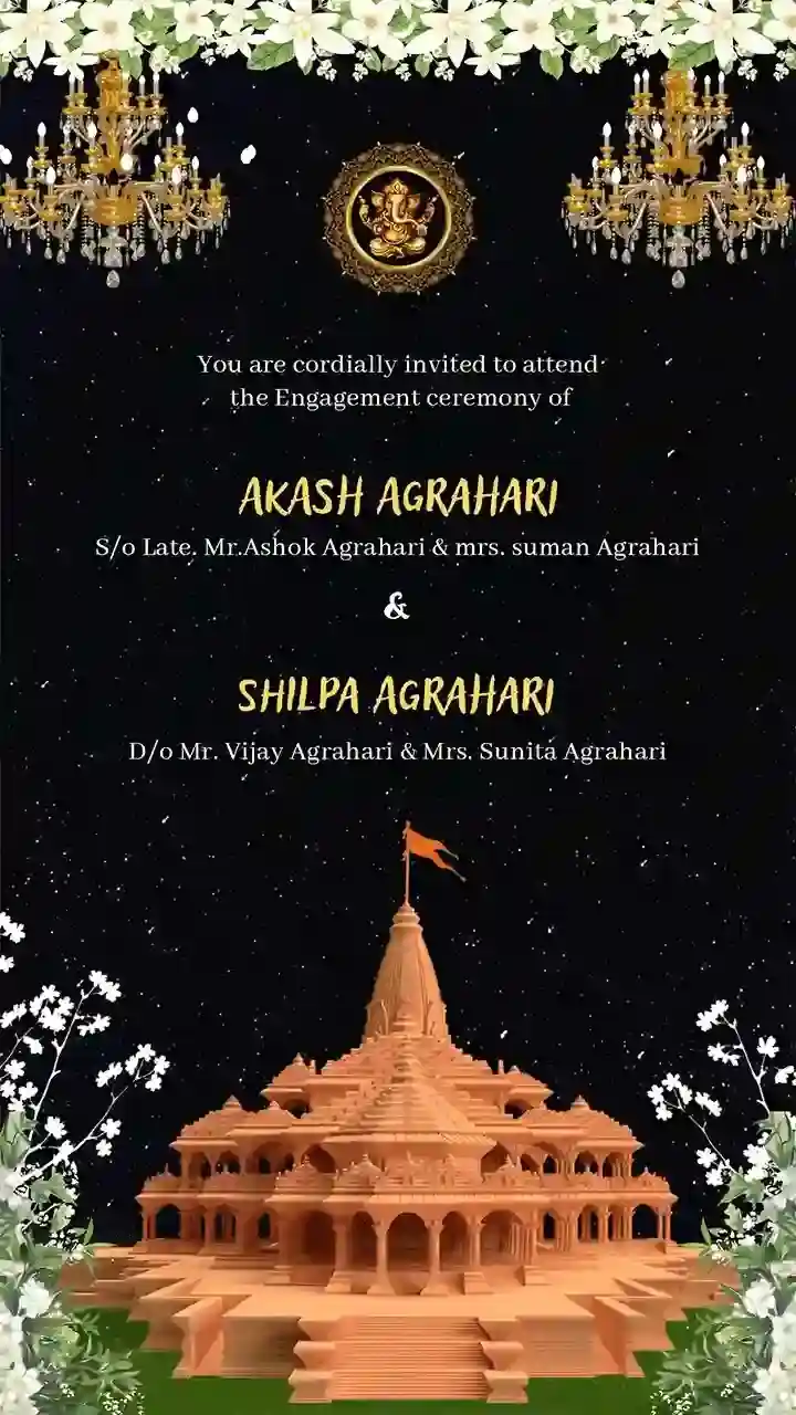 Engagement Invitation Video Royal Night Theme Design