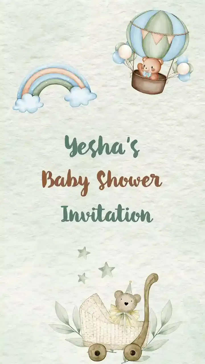 Digital Caricature Baby Shower Invitation Video Design HD