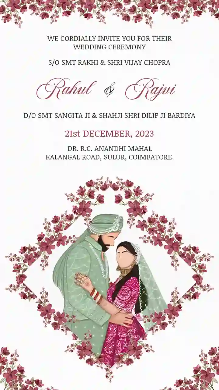 Wedding Invitation Video Modern Floral Wedding Theme