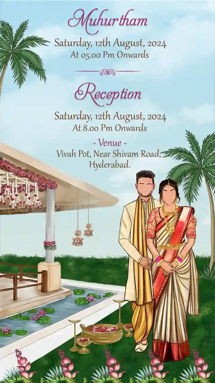 Online South Indian Wedding Invitation Video with Design