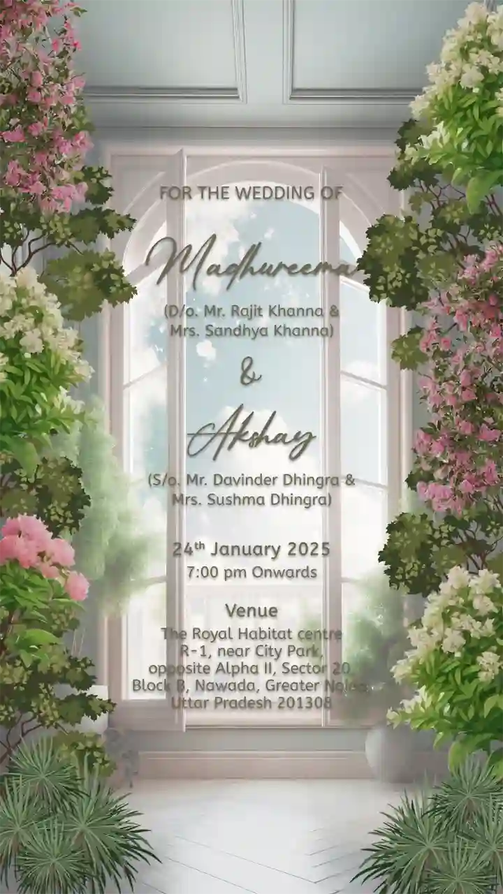 Beautiful Floral Save the Date Wedding Invitation Video