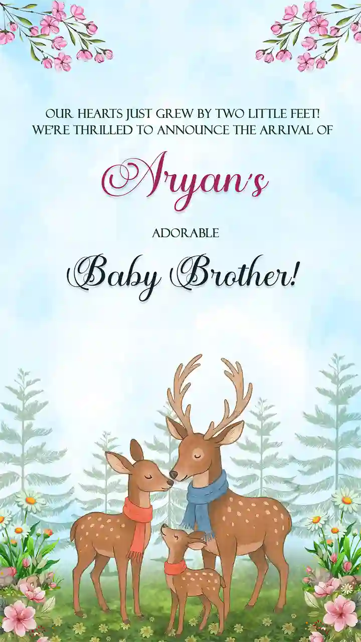 Baby Brother Arrival Announcement Invitation Video Online HD