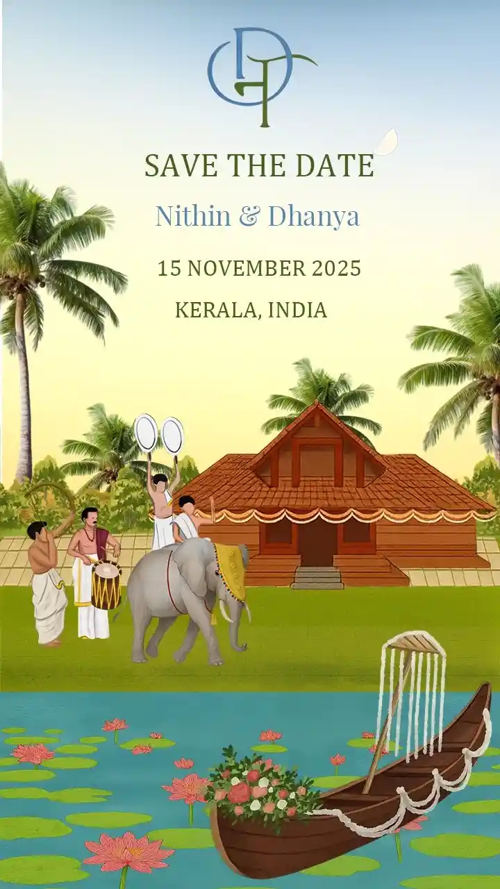 Save the Date Video for Cultural South Indian Weddings