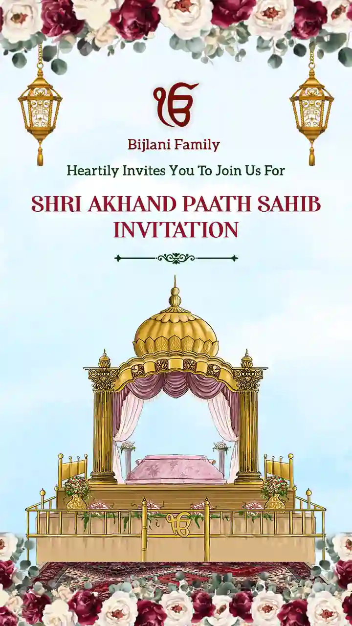 Share Akhand Path Sahib Invitation Video for Family Event