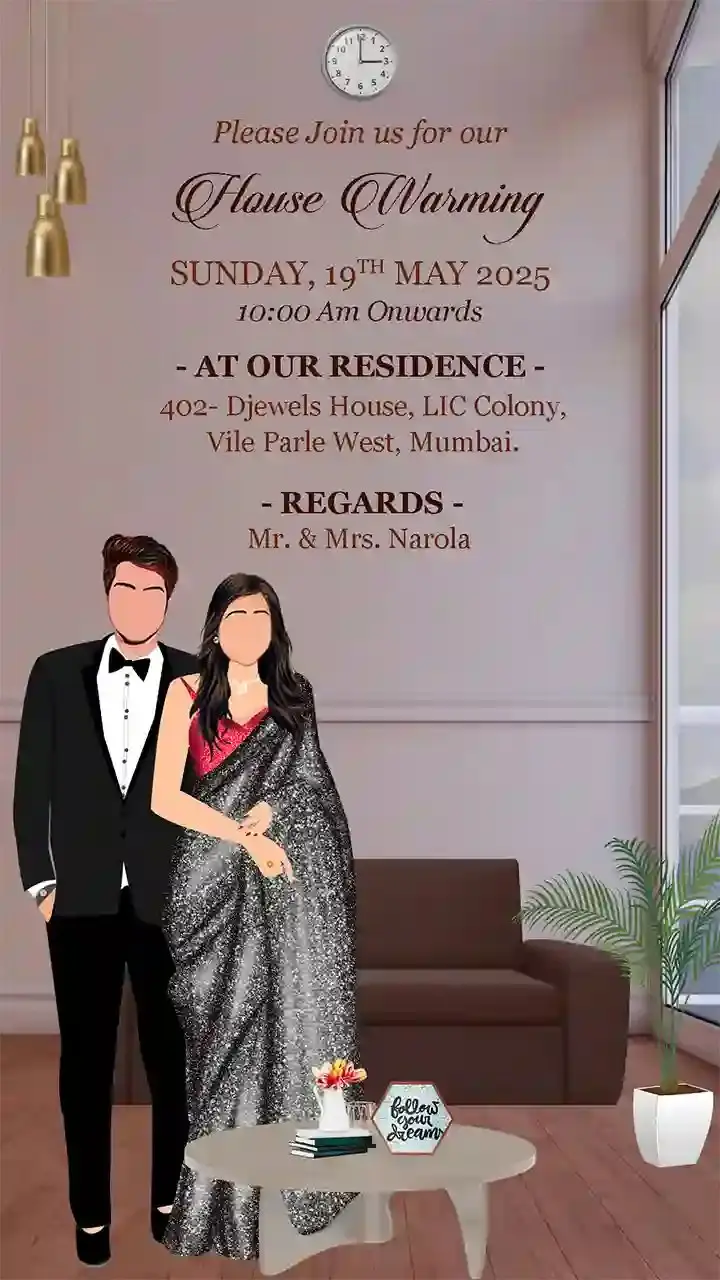 Housewarming Caricature Video Invite for New Home