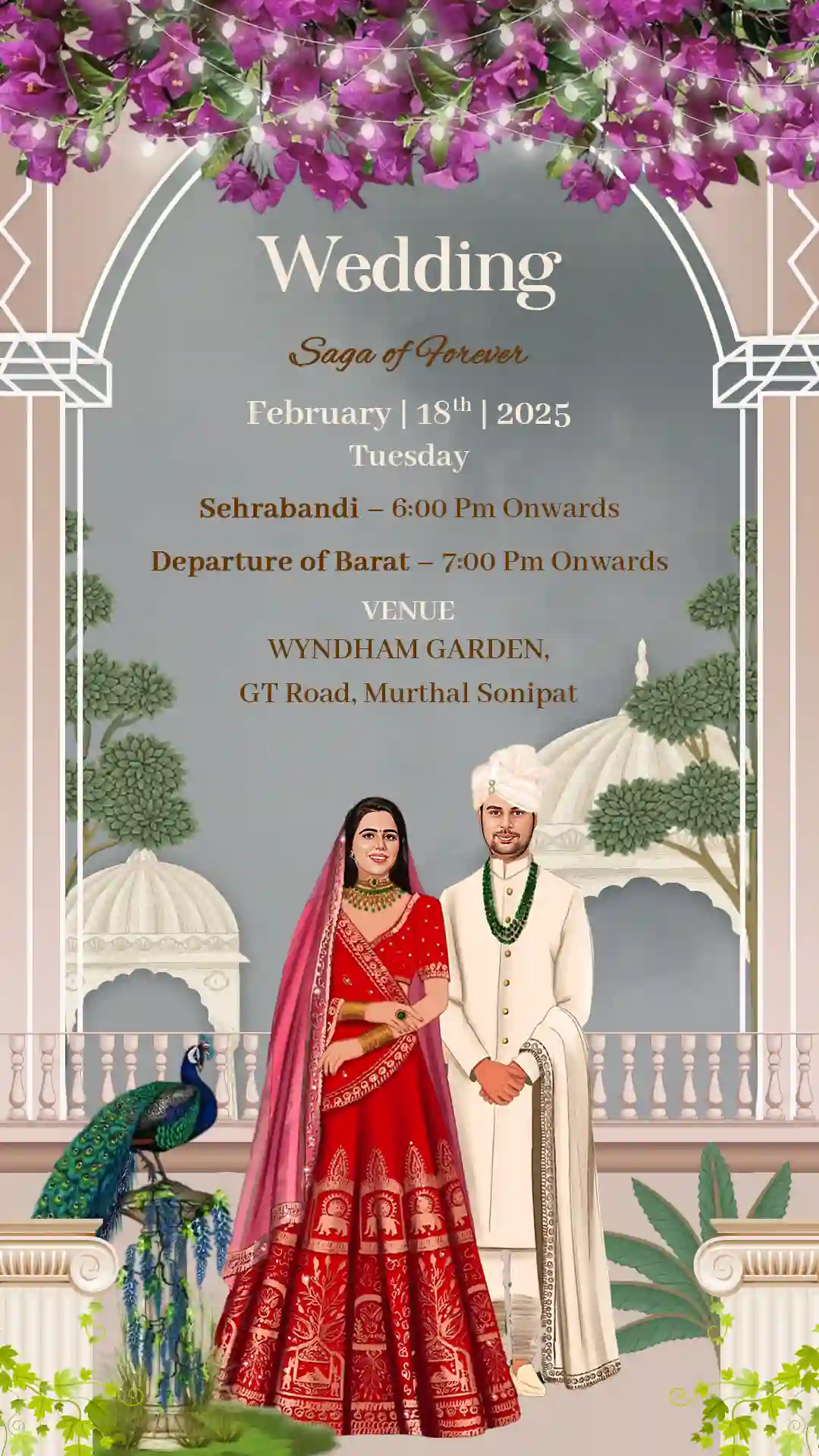 Animated Caricature Wedding Invitation Video for Couples