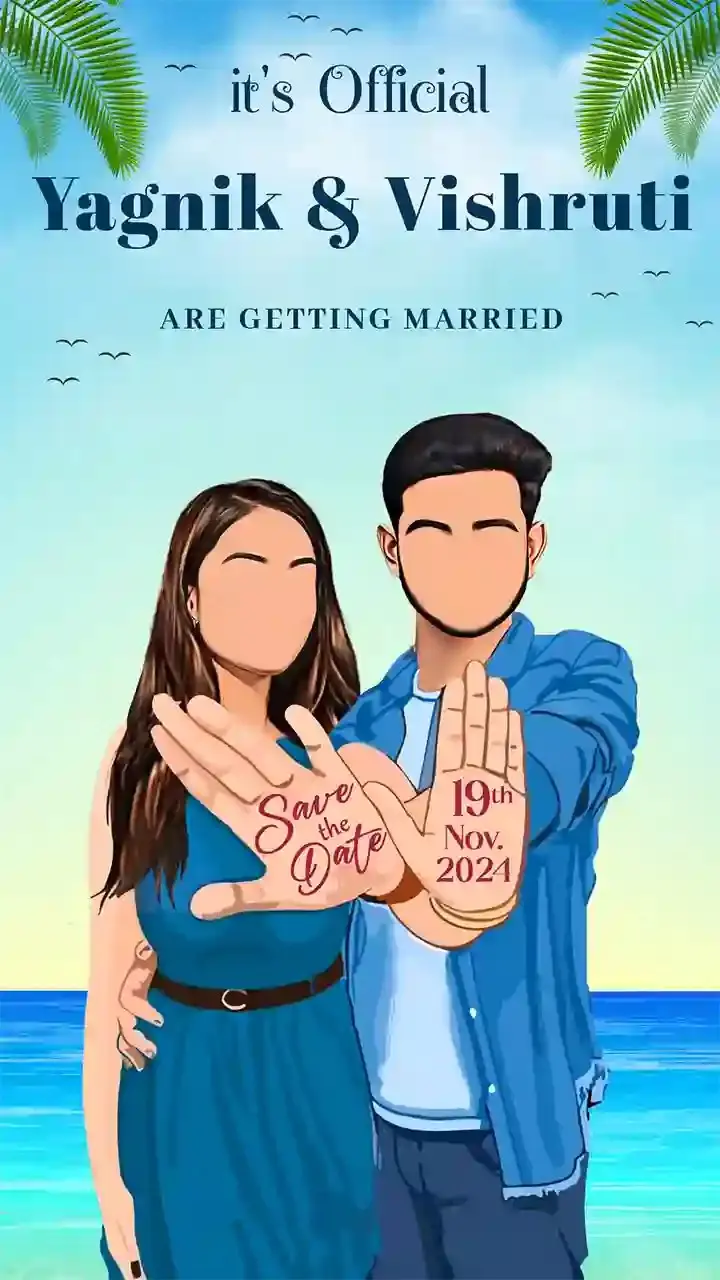 Save the Date Caricature Invitation Video for Weddings