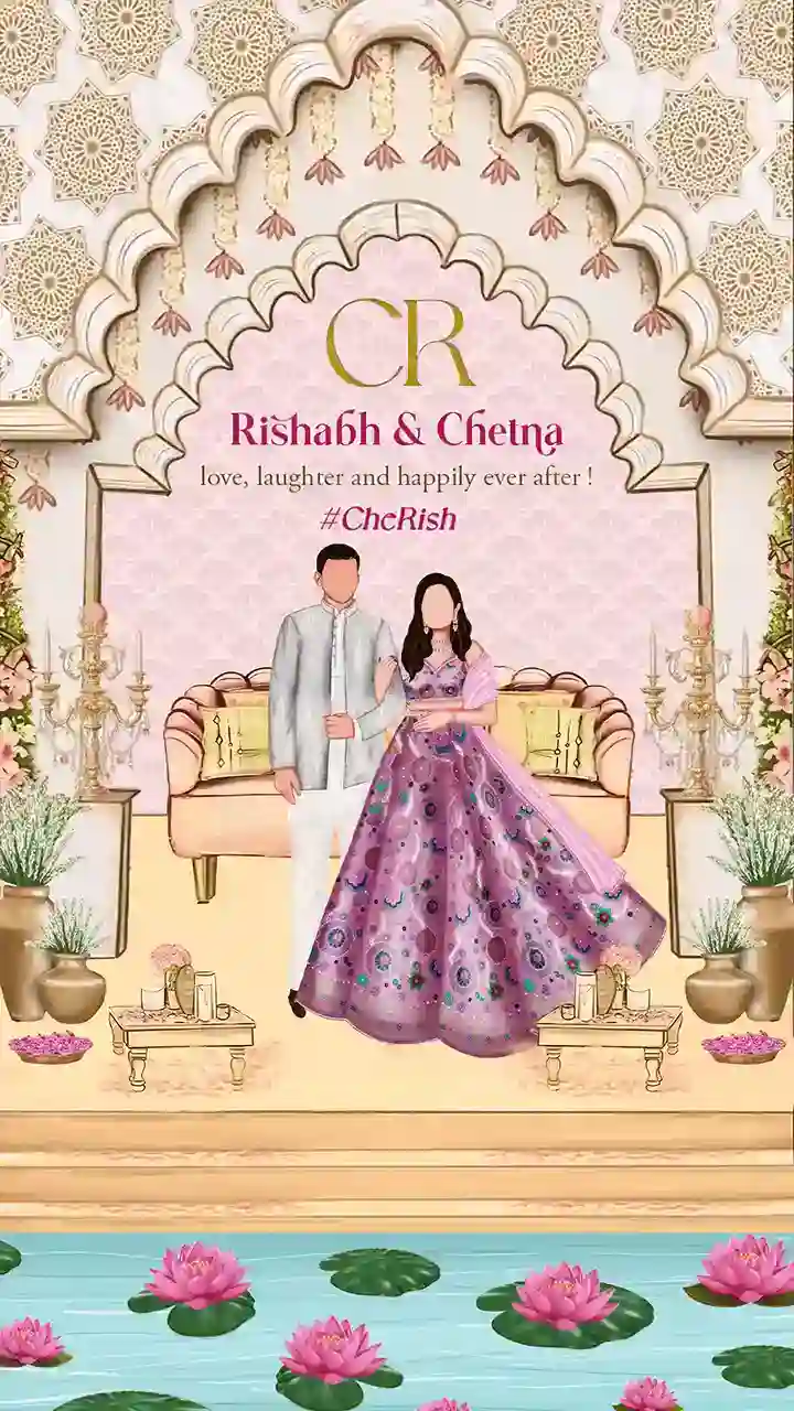 Engagement Caricature Invitation Video for Cute Couples