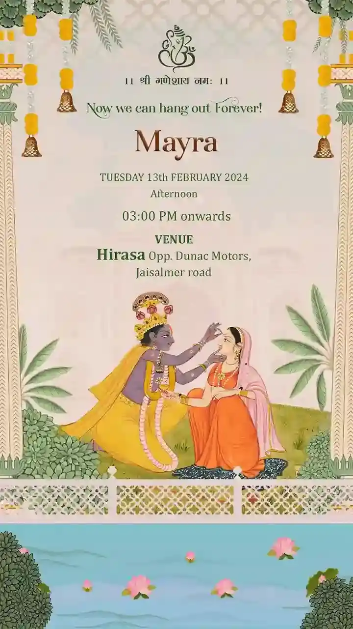 Wedding Invitation Video Radha Krishna Theme Wedding