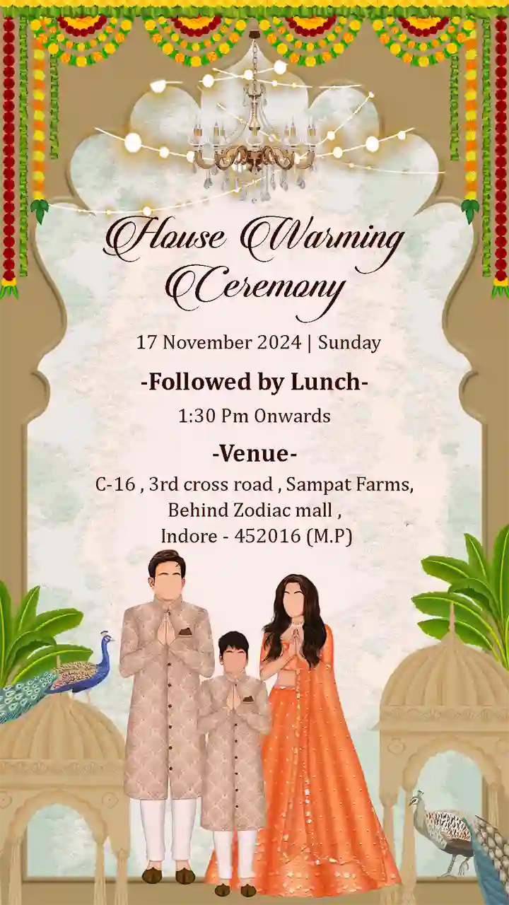 Thread and Housewarming Ceremony Invitation Video Designs