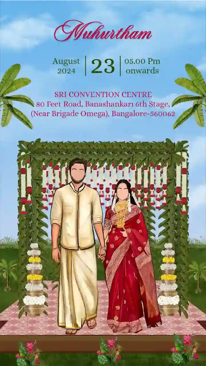 South Indian Digital Wedding Invitation Video Online
