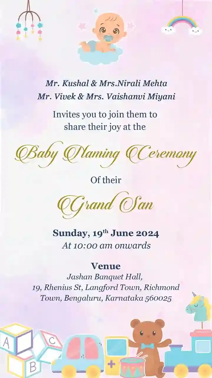 Short Naming Ceremony Invitation Video HD Download Quality