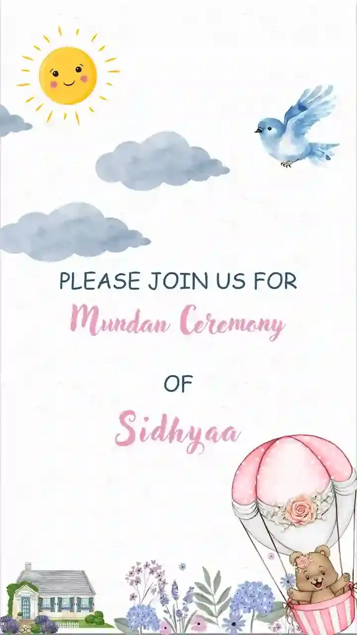 Custom Traditional Mundan Ceremony Video Invitation Designs