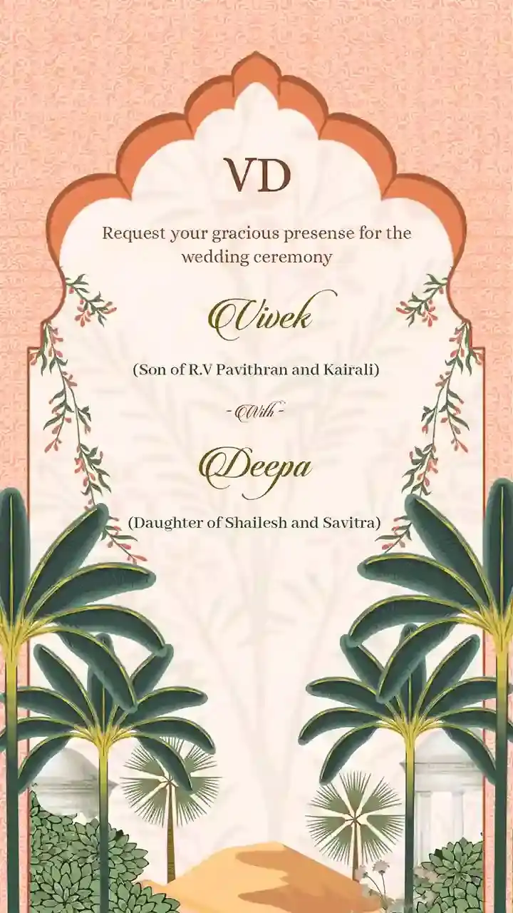 Caricature Wedding Invitation Video South Indian Theme