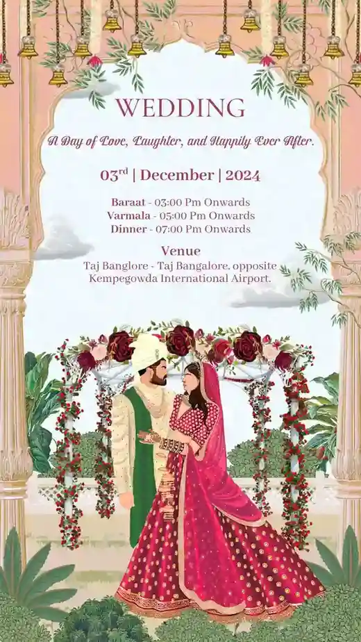 Stylish Wedding Invitation Video in English for Modern Couples