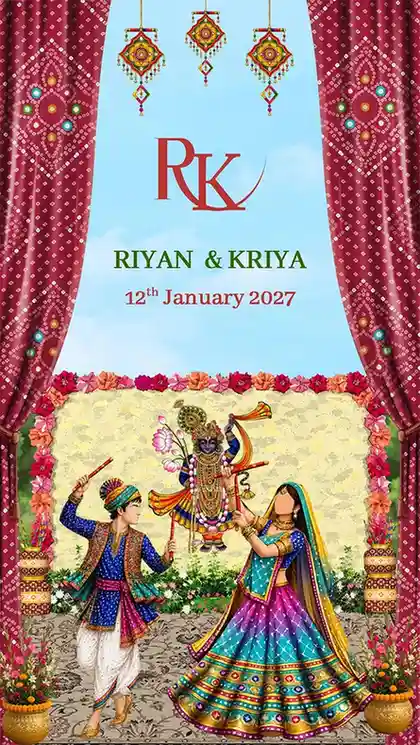 Wedding Invitation Video Templates with Load Krishna Theme