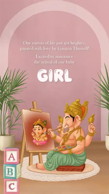 Baby Girl Announcement Invitation Video for Sweet Moments