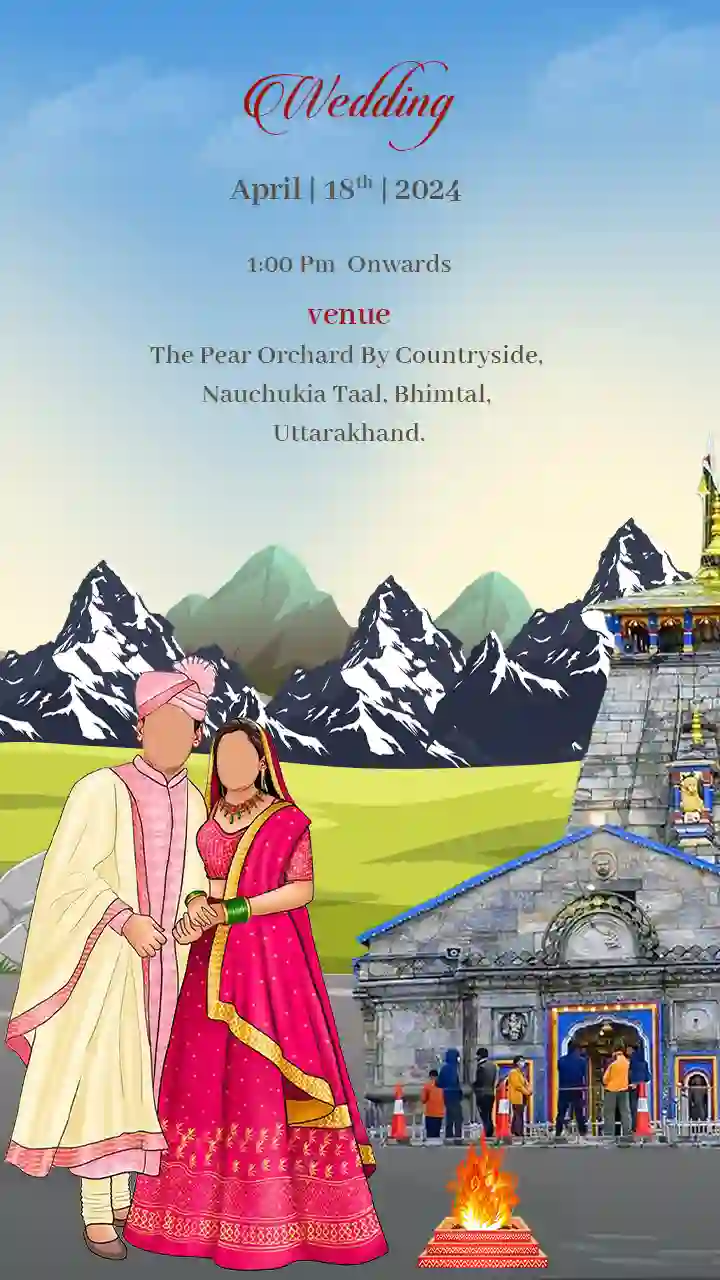 Wedding Invitation Video Kedarnath Temple Wedding Design