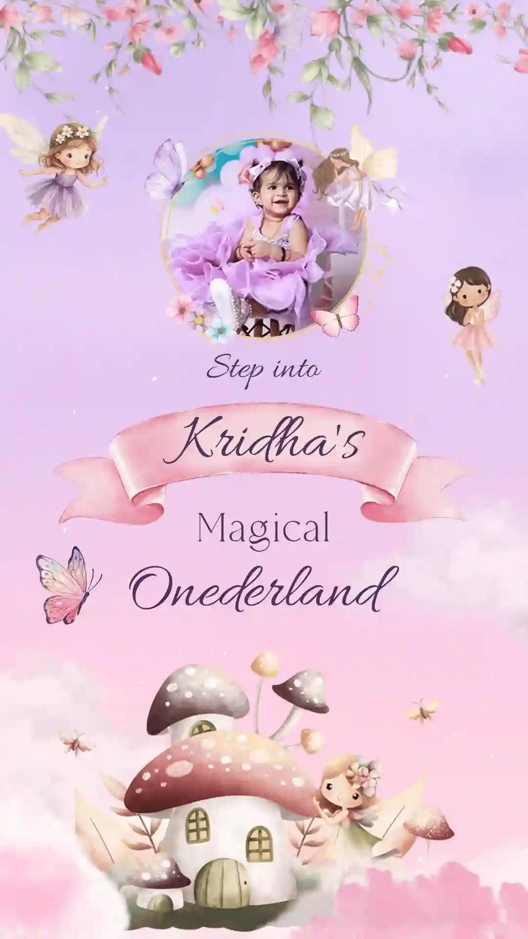 Baby Girl Birthday Invitation Video 4K for Special Day